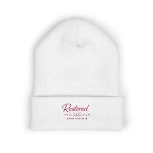 Restored LLC Embroidered Cuffed Beanie — Cozy Faith-Based Winter Hat