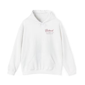 Restored LLC Hoodie — “Walk Renewed” Inspirational White Pullover